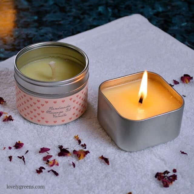 How to make massage oil candles. The liquid oil in these candles is warm (not hot) and can be used as a fragrant and moisturizing massage oil. Great as gifts for valentines day, anniversaries, wedding favors, or anytime you need a little extra romance in your life. How to make massage oil candles. The liquid oil in these candles is warm (not hot) and can be used as a fragrant and moisturizing massage oil. Great as gifts for valentines day, anniversaries, wedding favors, or anytime you need a little extra romance in your life.