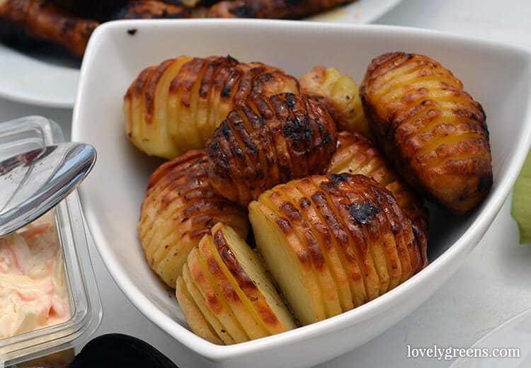 Two great tips to making the best Hasselback Potatoes - these are partially sliced potatoes roasted in the oven until golden brown and delicious.