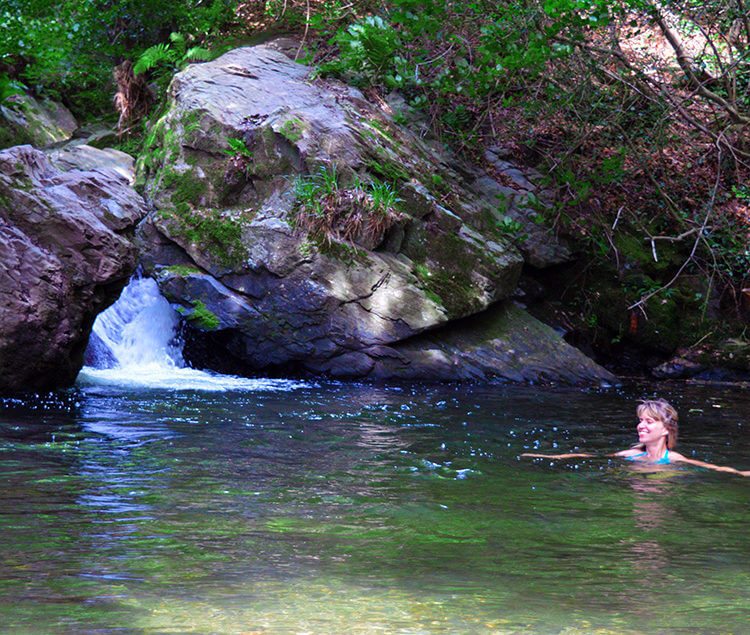 The Waterfall and Pool at Cornaa Bay on the Isle of Man
