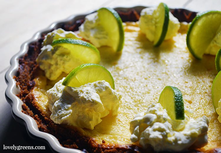 Easy Key Lime Pie with ginger cookie crust